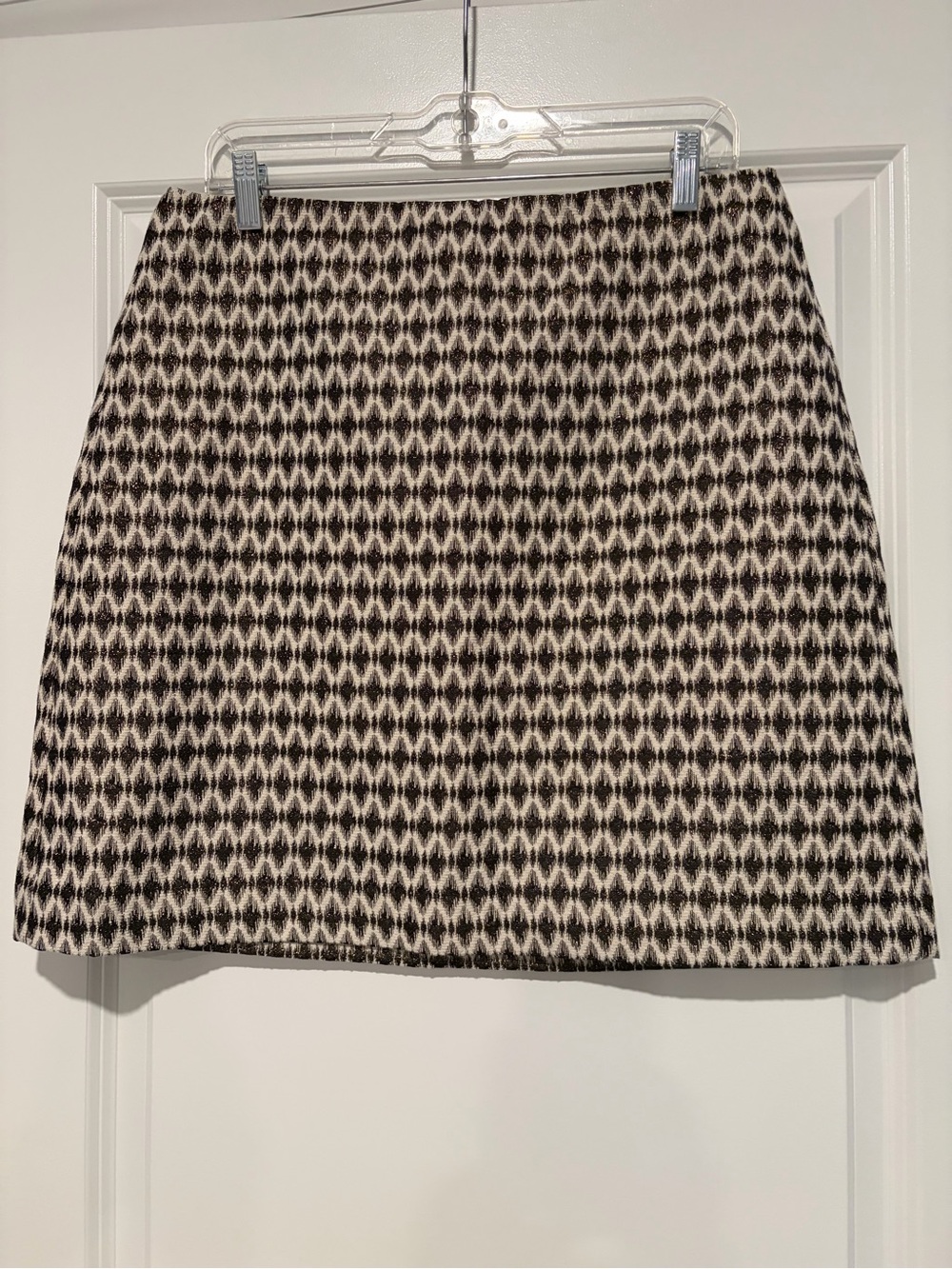 Loft Womens Black and Cream Patterned A-Line Skirt